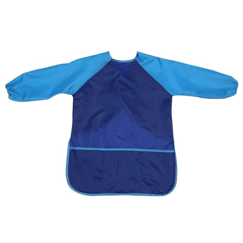 Kids Waterproof Long Sleeve Art Craft Drawing Painting Smock Apron Children: S / Blue