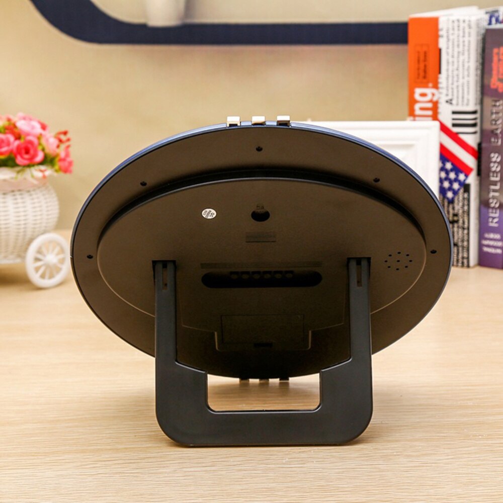 LED Large Display Digital Wall Desk Alarm Clock with Temperature and Humidity (Black)