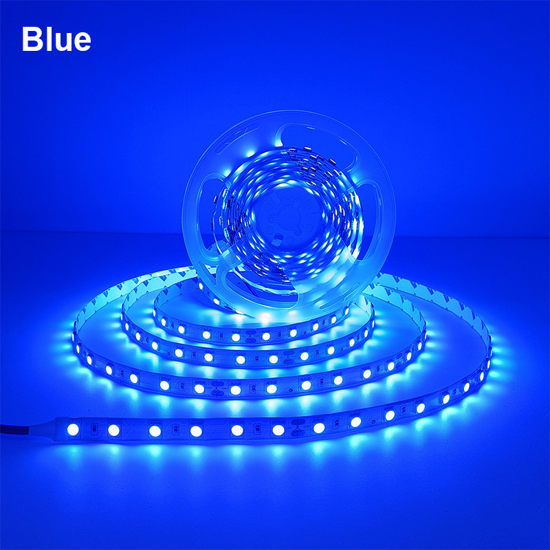 5M 300LEDs Waterproof RGB LED Strip 5050 DC12V 60LEDs/M Flexible Light Belt Led Ribbon Tape Home Decoration 24V RGBW Lamp Strips: light yellow / Blue / 6-10W