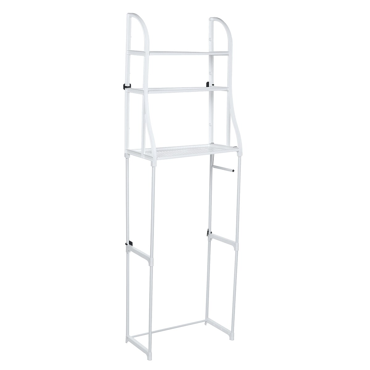 3 Tiers Over Bathroom Storage Rack Stainless Steel Toilet Shelf Holder Washing Machine Space Saver Cabinet 49x23x150cm: White