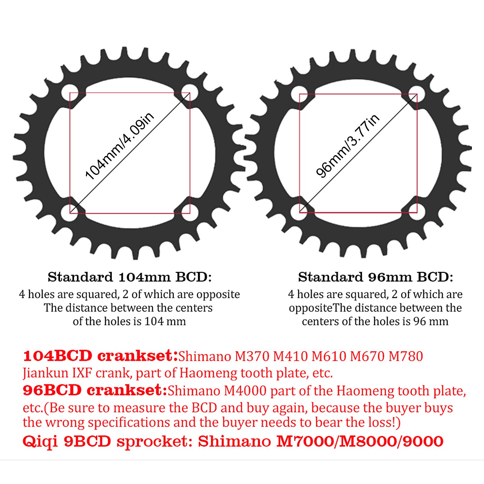 Round Narrow Wide Chainring Gear Bicycle Disc 36T 104BCD Oval Plate Crankset 104bcd Multi-color Single Speed Chainwheel