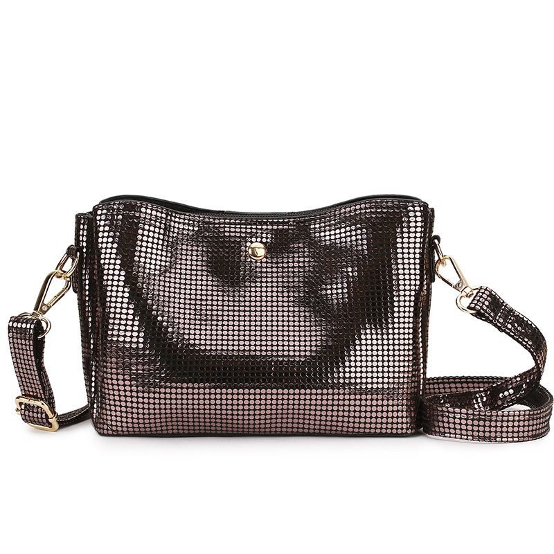 Bolsa transversal dourada para mulheres, bolsa pequena de ombro, couro pu, dourada, prateada, 2020 saco do saco: bronze