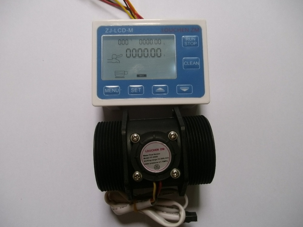 Water Flow Sensor Meter + Lcd-scherm Digitale Flowmeter Kwantitatieve Controle ZJ-LCD-M Bedrijfstemperatuur-20-100C