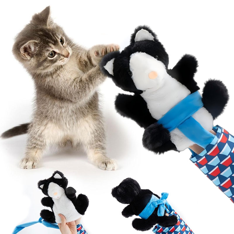 Crianças fantoches brinquedos gatos fantoche lutador gato luta brinquedo interativo fantoche de mão com estofamento resistente para jogar seguro gato cão brinquedos