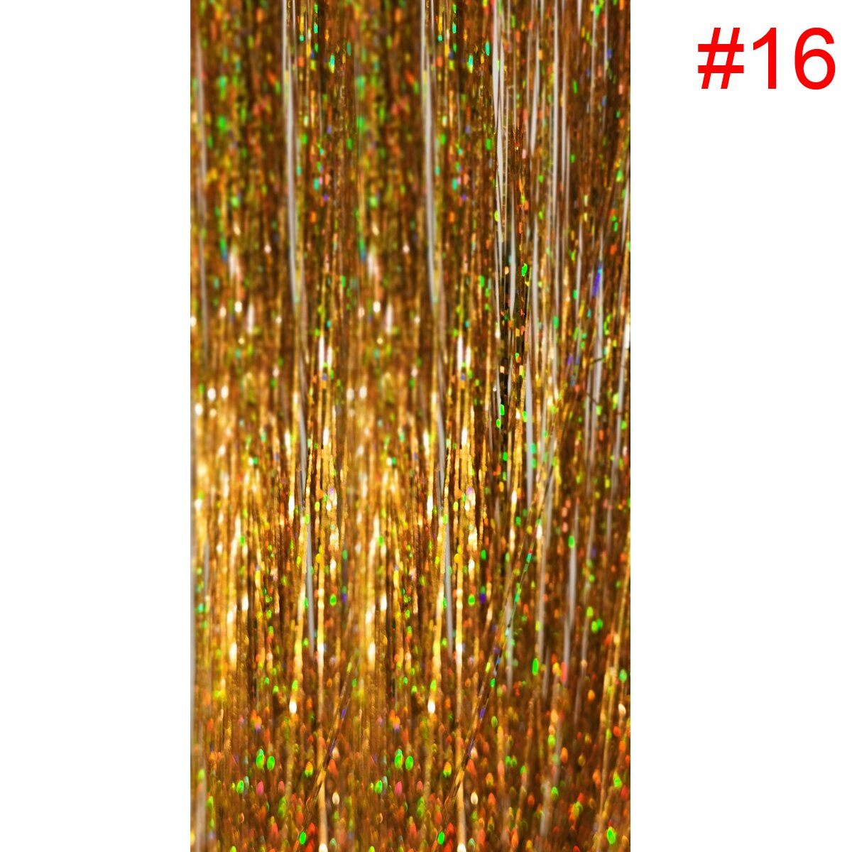 1PC Glitter Shiny Strands Hair Tinsel Dazzles Synthetic Hair Extensions Sparkle Women Accessories Threads For Hair Braids 90cm: 1pc color16