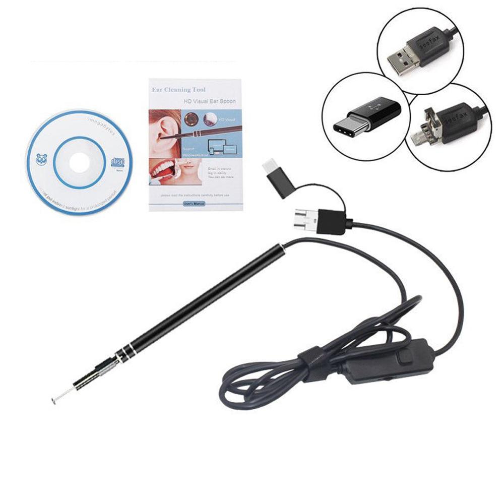 3 in 1 USB Oor Schoonmaken Endoscoop Visuele Earpick Met Mini Camera HD Oor Schoonmaken Tool