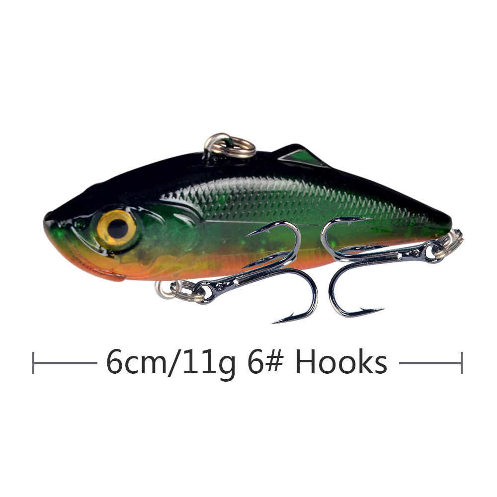 Señuelo de pesca con vibración VIB, 6cm, 11g, fundición larga, Rattlin Iscas, Wobbler Artificial, cebo duro de plástico, aparejos de carpa para nadar, 1 Uds.: Blanco