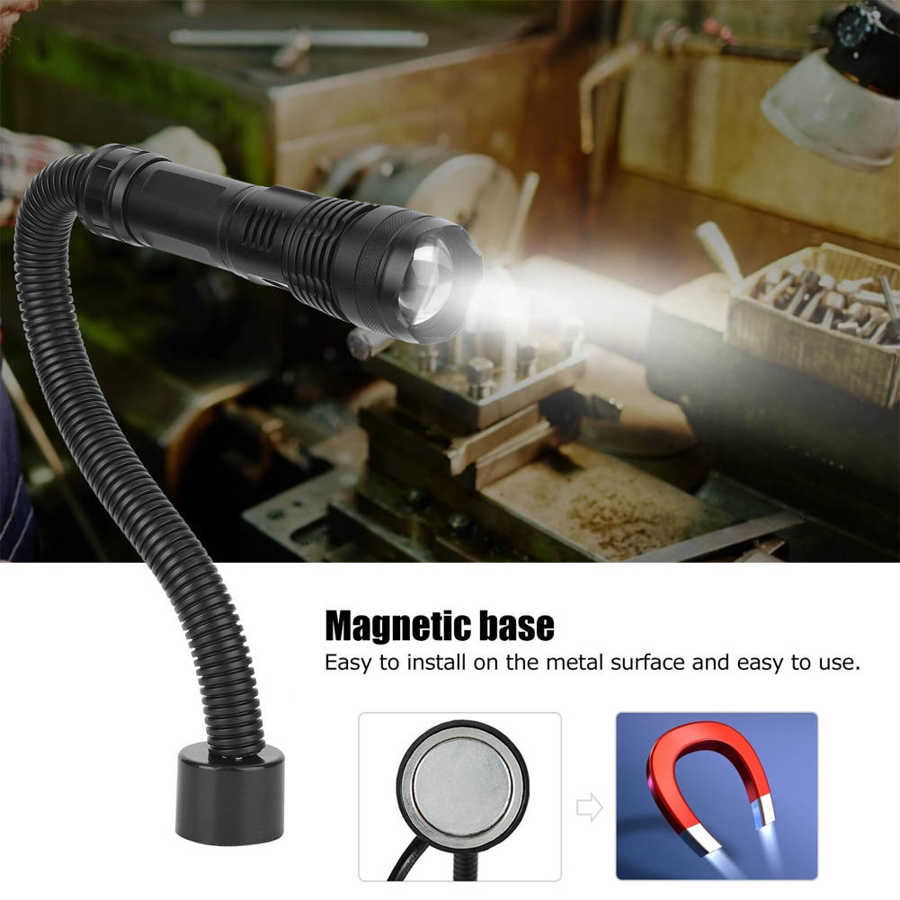 Aluminum LED Sewing Machine Light Portable And Rechargeable Work Light With Magnetic Base Flexible Gooseneck For CNC Lathe Tools
