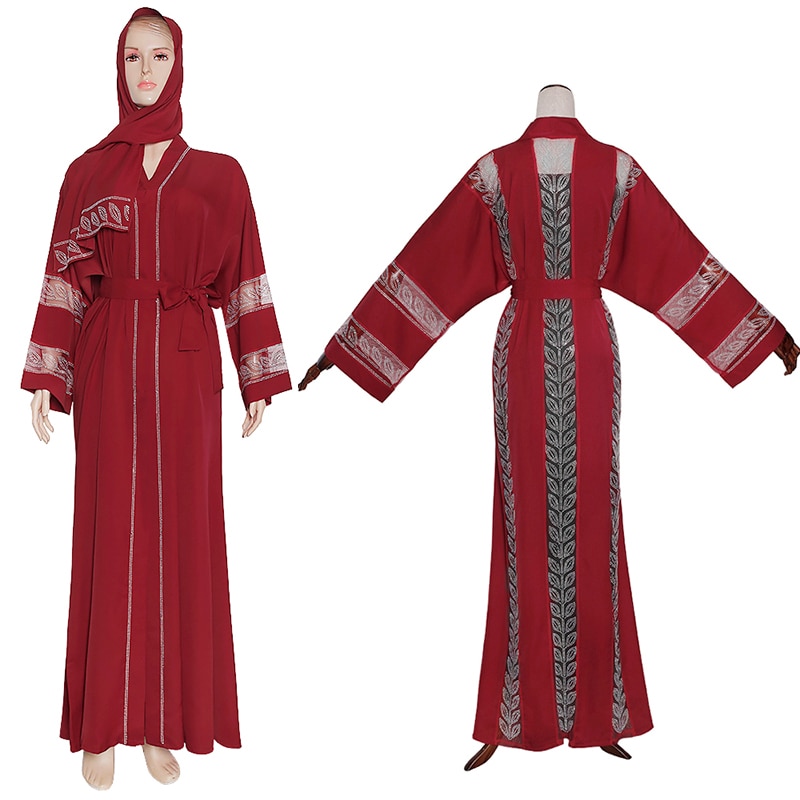 MD Abayas para damas vestido Hijab Dubai Turquía musulmán vestido Hijab caftán marroquí piedras brillantes Kimono ropa islámica