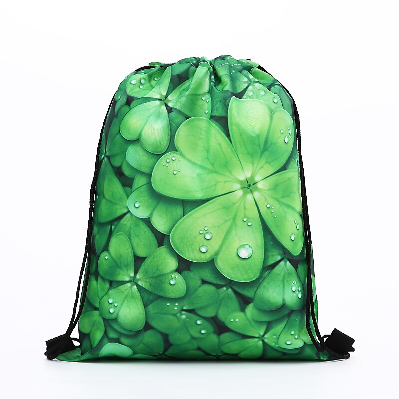 sports Drawstring Backpack,Saint Patrick's Day , storage bag printed polyester bundle pocket