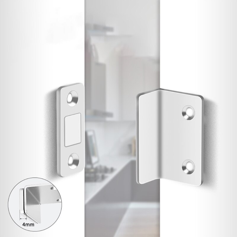 Invisible Magnetic Door Catch Drawer Magnet Catch for Close Sliding Door Cabinet Cupboard with Mounting Screws&amp; Adhesive