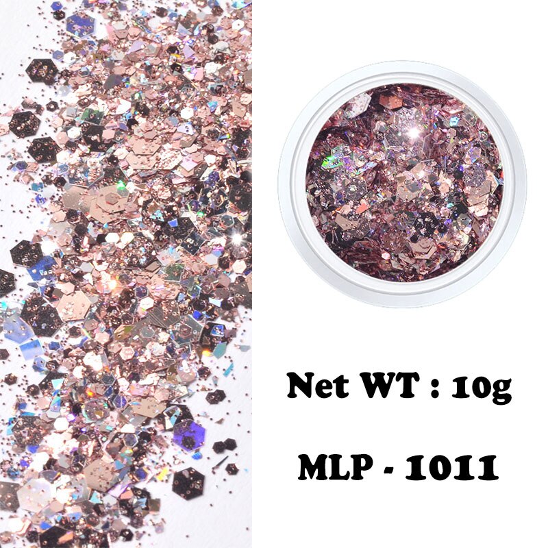 12 farger ødu paljett glitter sminke negle dekorasjon glitter 3d flak festlig festdekorasjon til negler ødu glitter dekorasjon: Mlp -1011