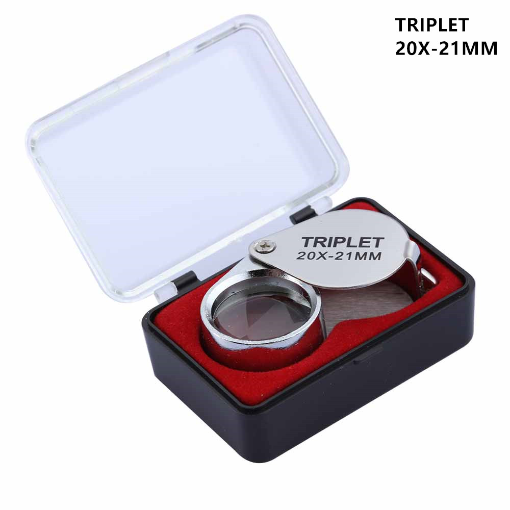 Lupa de joyería de diamante 10x-30x, herramienta de lupa de ojo, equipos de lupa, joyería de triplete: Morado