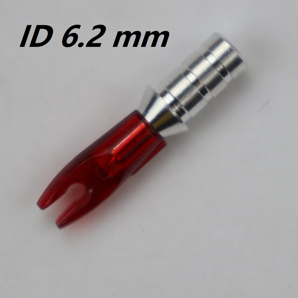 36pcs Arrow Pin Nocks Arrow Nock +Aluminum Pin For 4.2 mm 6.2 mm Carbon Arrow Shaft DIY Archery Accessories: ID 6.2 mm red 2