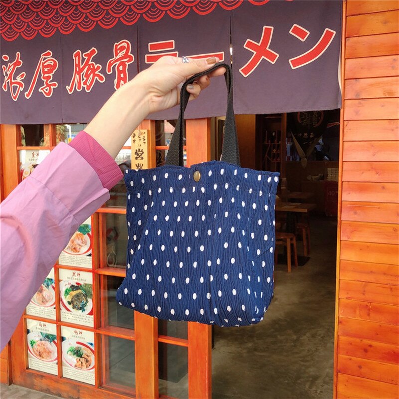 Mini bolsa de tela fresca portátil para mujer, bolso de mano con estampado de arrugas, enfriador térmico aislado, Bento, fiambrera, Tote, almacenamiento de Picnic: Verde