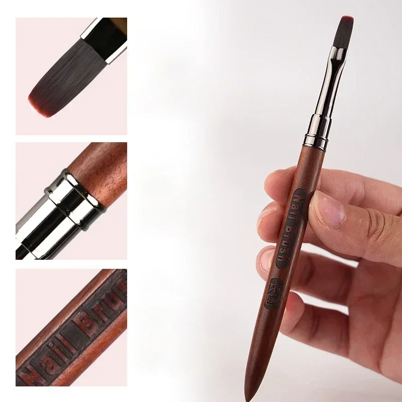 Pincel para pintar Gel de madera, arte de uñas para extensión de punta de Gel, accesorio de constructor acrílico, pinceles para decoración de uñas, cepillo para uñas de Gel UV para manicura