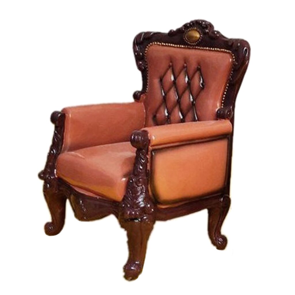 Sofá en miniatura antiguo a escala 1/6, muebles para figuras de acción de 12": Brown