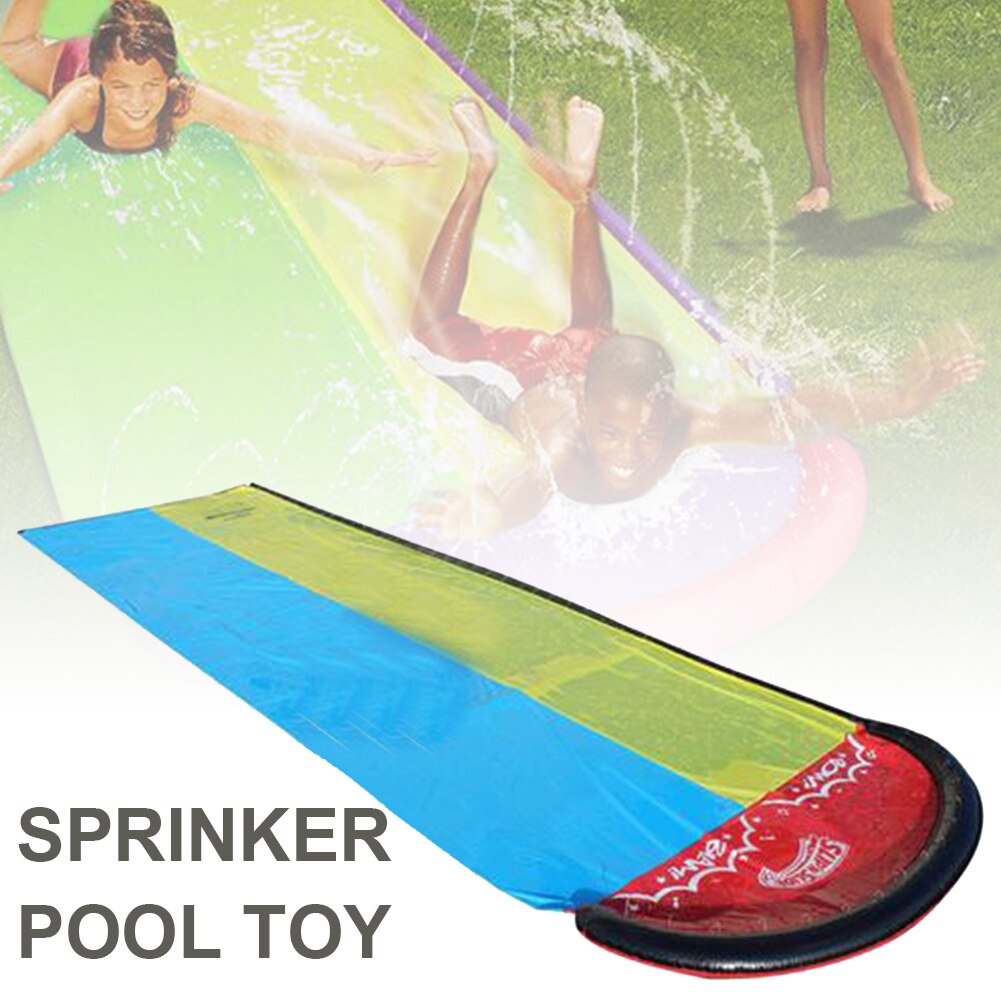 4.8M Zomer Waterskiën Splash Spelen Speelgoed Dubbele Enkele Opblaasbare Water Slide Mat Kinderen Outdoor Surfplank Water Games