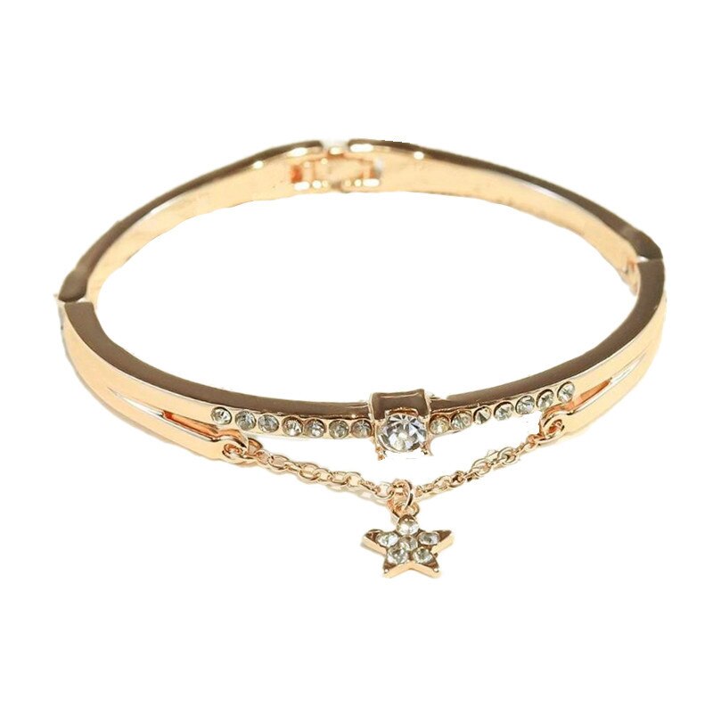 B001 Koreaanse Versie Vol Boor Armbanden Vrouwelijke Eenvoudige Honderd Sterren Verse Meisje Liefde Honing Armband Sieraden: Gold
