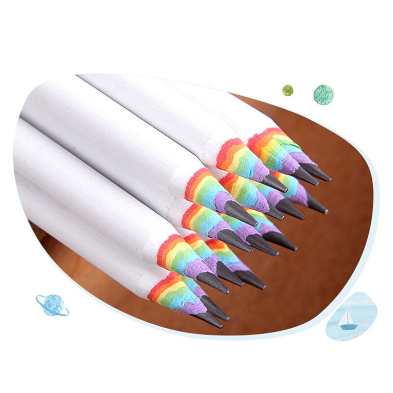 12 Pcs Rainbow Pencil Set for Drawing Sketch Painting Student School Art
