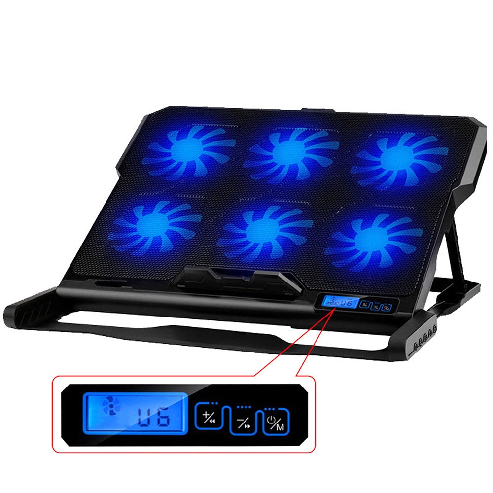 Adjustable Metal mesh Laptop Desk Ergonomic Portable TV Bed Lapdesk Tray PC Table Stand Notebook Stand With 2 USB 6 Cooling Fans