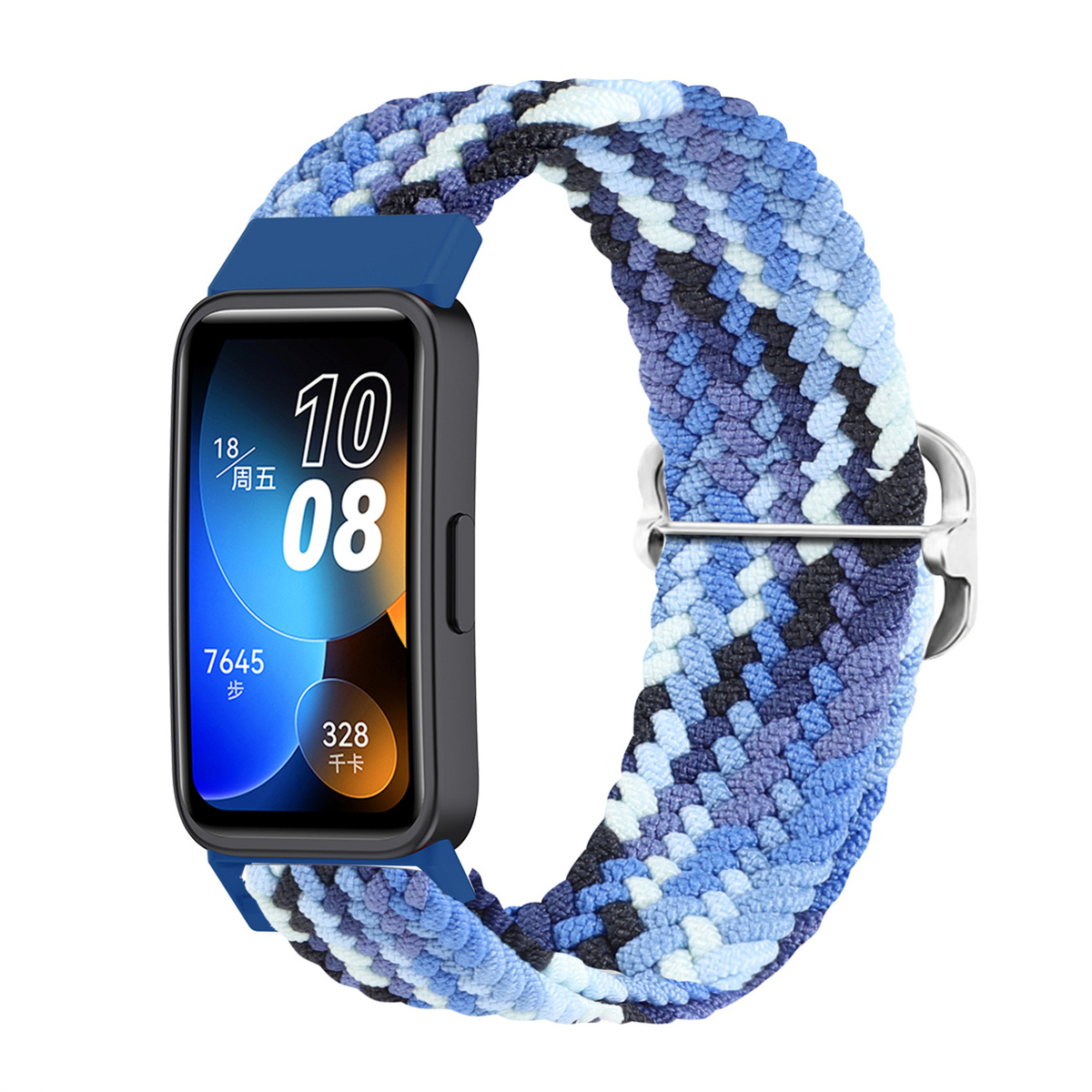 Gevlochten Solo Loop Voor Huawei Band 9 8 7 Band Verstelbare Smartwatch Accessoires Elastische Nylon Armband Correa Huawei Band8 Band: zwart grijs / 16mm