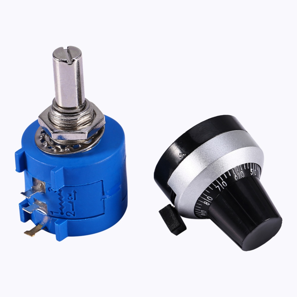 10K Ohms Potentiometer 3590S-2-103L 10 Turns 2W Counting Dial Rotary Knob Multi-Turn Wire Wound Potentiometer Accessories
