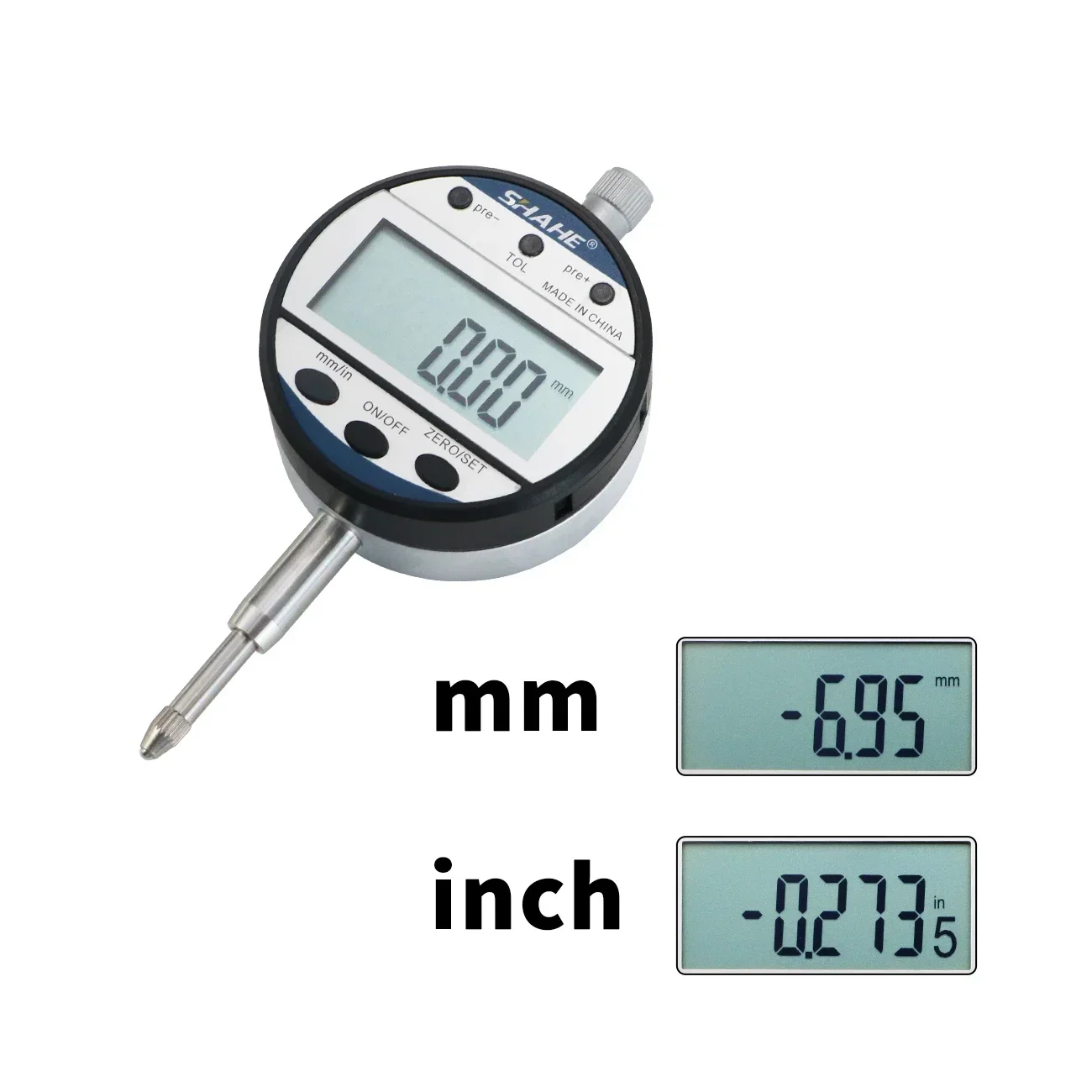 SHAHE Type Indicator 0-12.7/25.4 mm 0.01 mm Digital Dial Gauge Precision Measurement Tools Digital Dial Indicator