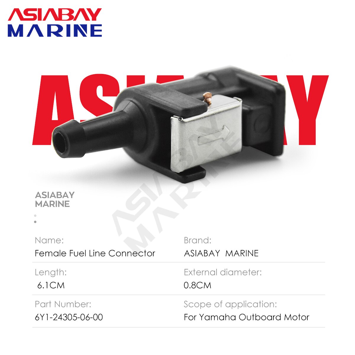 8mm 5/16'' Female Fuel Line Pipe Connector Fittings Adaptor For Yamaha Parsun Hidea Outboard Motor Engine Hose Boat Accessories