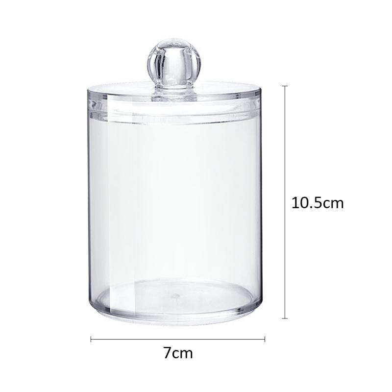 Transparent Round Multifunctional Acrylic Container Makeup Cotton Cosmetic Container Pad Organizer Jewelry Storage Box Candy: Default Title