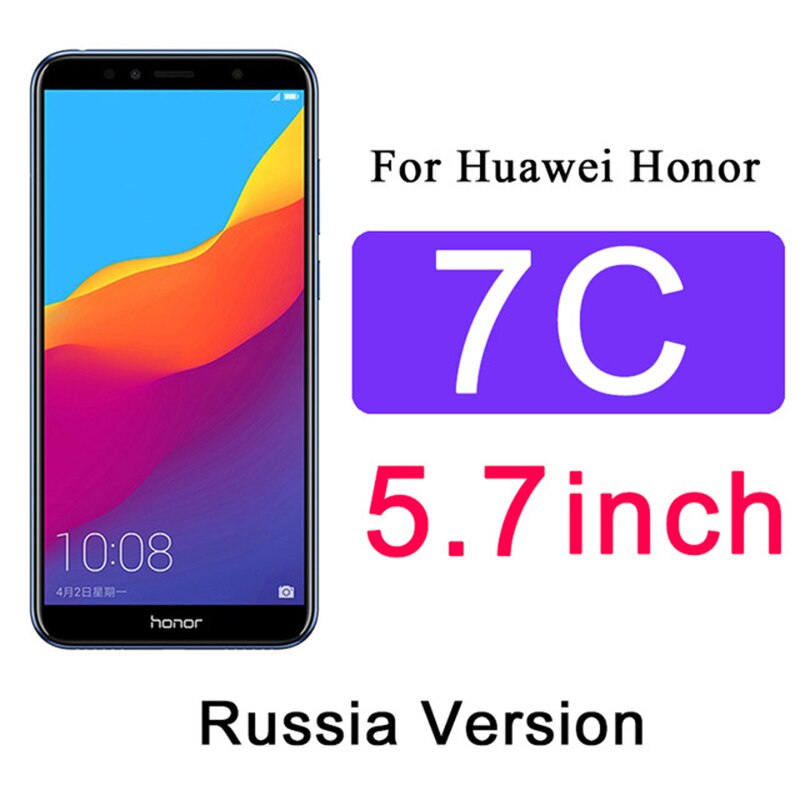 9D Curved Tempered Glass on For huawei Honor 7X 7A 7C Pro honor7a honor7c screen protector Hono 7 A C X Protective safety Film: Honor 7C 5.7 inch / Black