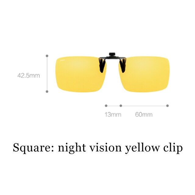 Xiaomi-gafas de sol polarizadas para miopía, lentes de visión nocturna, clip TAC, alta definición, 180 °, 8g: Square yellow