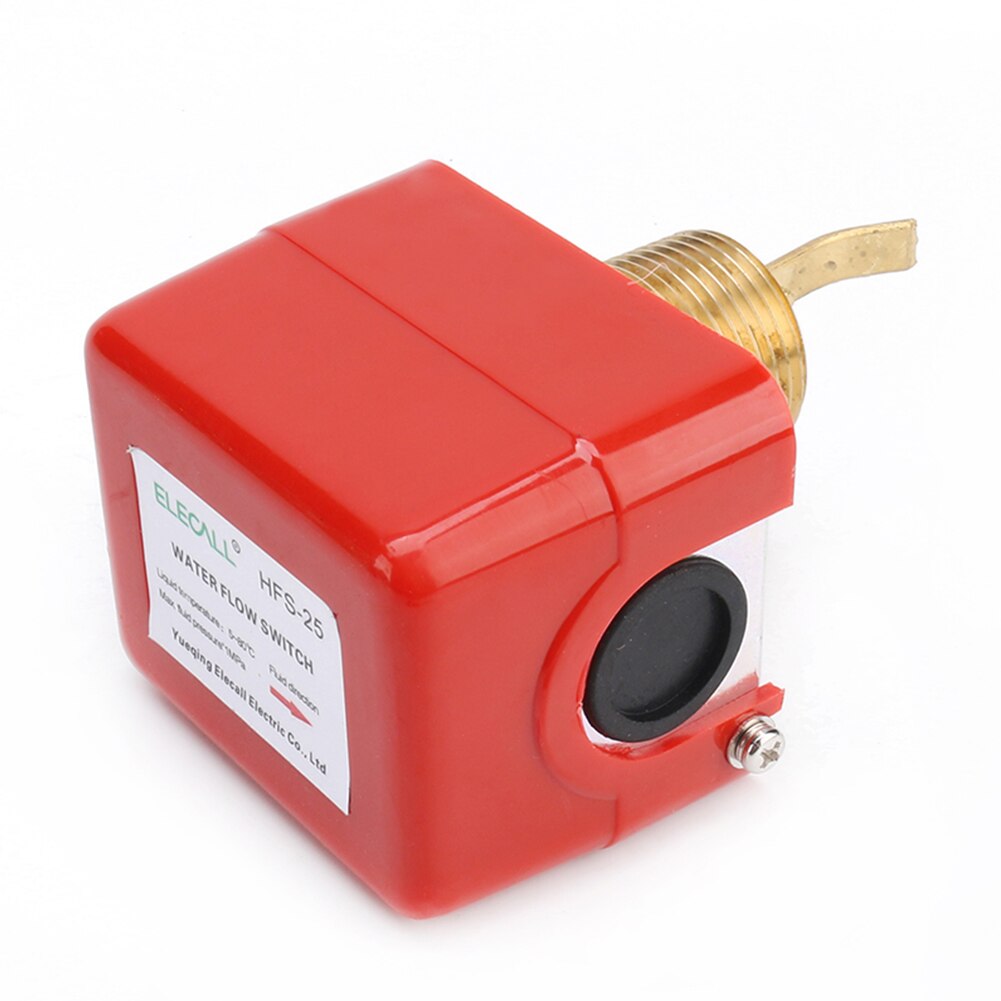 HFS-25 Plumbing Flow Sensor Control Switch Universal Copper 220V Paddle Stable Measurement Red Full Automatic Liquid Water
