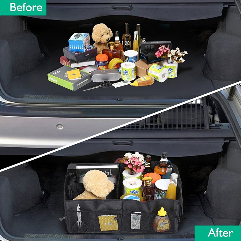 Foldable Car Organizer Trunk Box Portable Bag Storage Case Cargo Black For Auto Trucks SUV Trunk Box Box