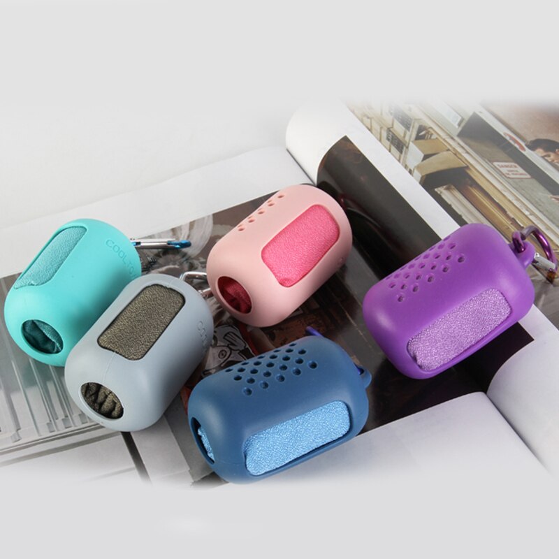 Reizen Opvouwbare Mini Handdoek Draagbare Wandelen Camping Quick Dry Handdoek Met Silicon Case Outdoor Tool Sport Gezicht Handdoek