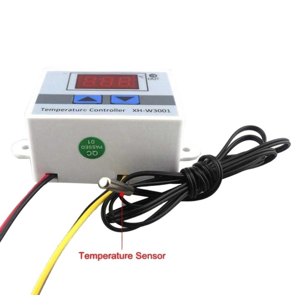 220V Digital LED Temperature Controller Thermostat Switch Waterproof Probe Wire Connect High Sensitivity Temperature Sensor