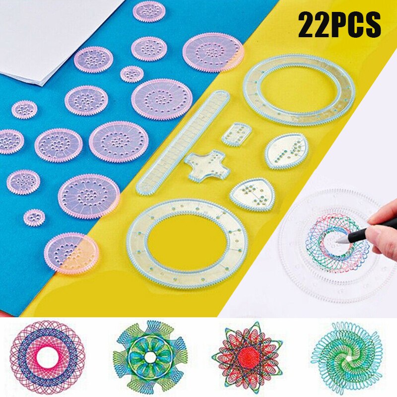 22Pcs Geometric Ruler Spirograph Rulers Drawing To... – Grandado