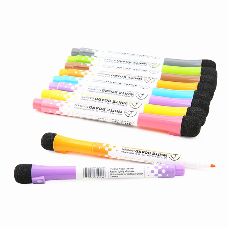 Magnetic Dry Erase Markers (8 Pack) Low Odor White Board Markers with Erasers for Kids Teacher Supplies