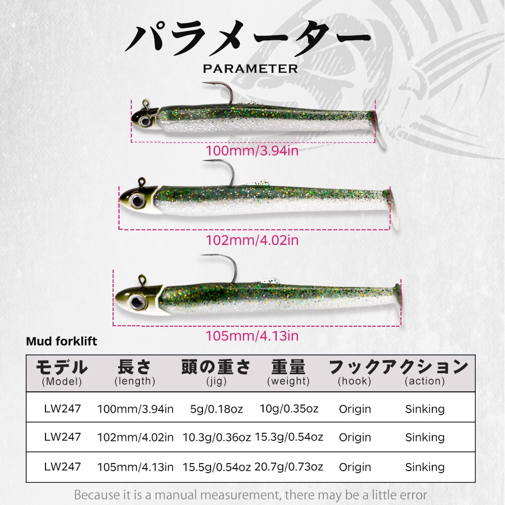 Hunthouse Official Store Fishing Soft Lure sinking 10g/15.3g/20.7g 100mm Jig Head Reflective Wobbler Crazy Eel for bass pike