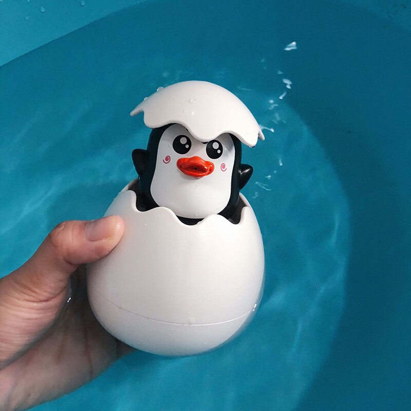 Baby Bathing Toy Kids Cute Duck Penguin Egg Water Spray Sprinkler Bathroom Sprinkling Shower Swimming Water Toys Kids: 2 black