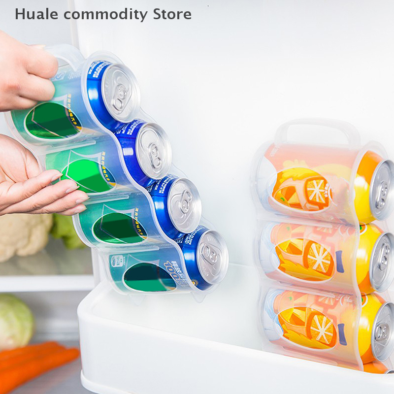 4-See-Getränke-Limonade-Getränkedose, Organizer, Gestelle, Kühlschrank, Getränkeflaschenhalter, Bierkühlung, Regal, Aufbewahrungsbox für Zuhause und Küche