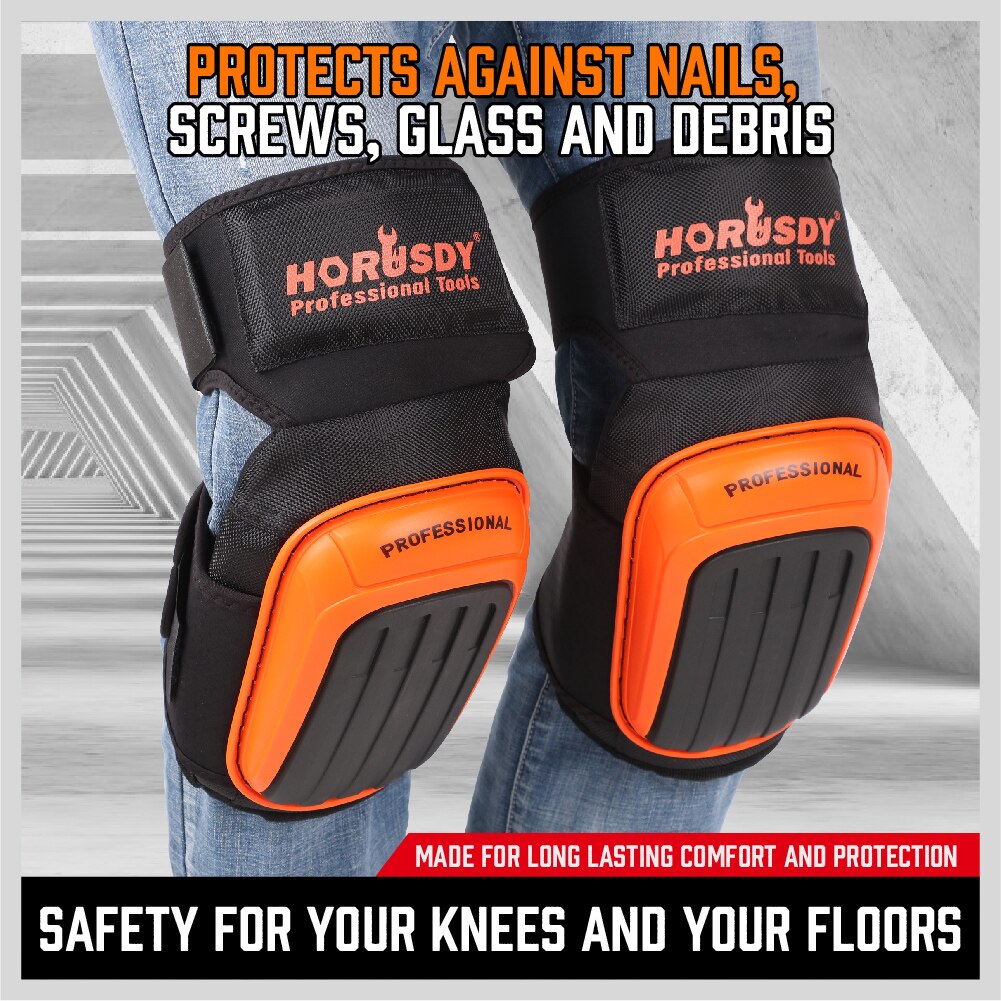 HORUSDY Gel Knee Pads for Work Construction, Gardening, Cleaning, Flooring and Garage - Heavy Duty Support Knee pads