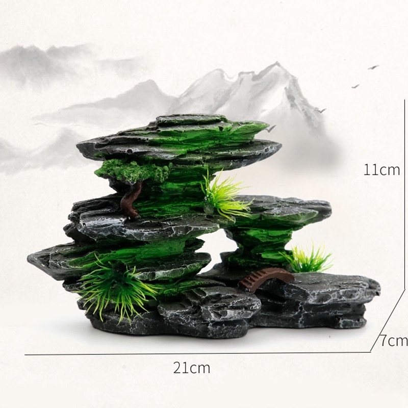 Fish tank landscaping decorations resin simulation rockery aquarium decorative accessories garden bonsai decorations