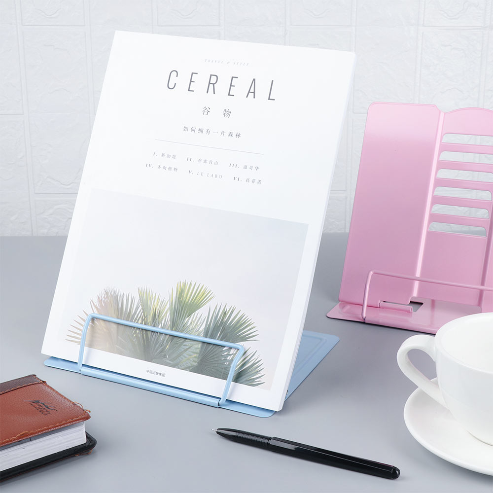 1PC Portable Metal Adjustable Reading Book Holder Foldable Document Shelf Bookstand Display Stand Office School Supply