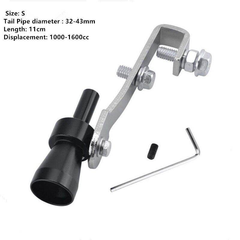 Car Turbo Sound Muffler Exhaust Whistle Pipe For suzuki samurai dacia duster alfa romeo 159 ford mondeo mk3 alfa romeo bmw e87: Black-S