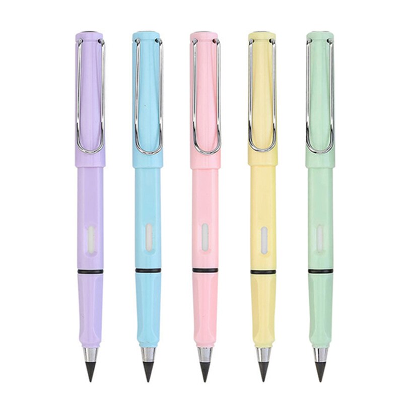 Stylo éternel de , 5 pièces/ensemble, crayon d'écriture illimité, sans encre, croquis d'art, outils de dessin, papeterie scolaire Kawaii: 5pcs B
