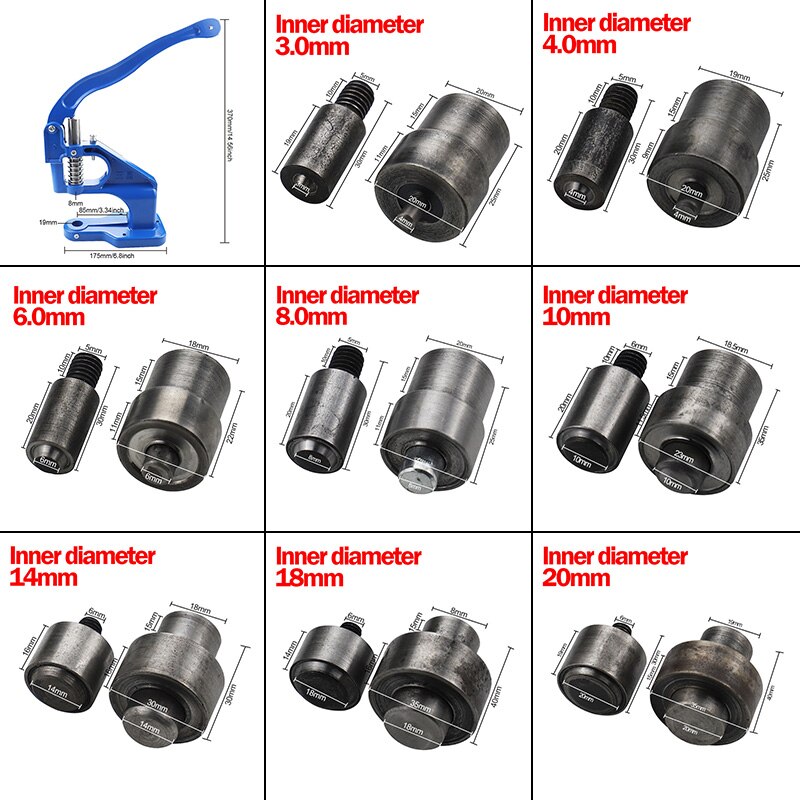 Manual Button Installation Tool Mute Stamping,Button, Snap,Fasteners,Eyelet Hand Pressing Machine Home Leather Craft Tools Mold