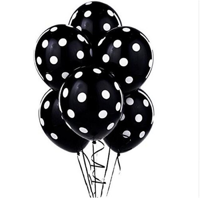 Ballons gonflables en Latex 24 pièces, 12 pouces, à pois, rouge et noir, ballon à Air pour fête pour enfants, pour cérémonie, pour anniversaire, pour bébés: Black