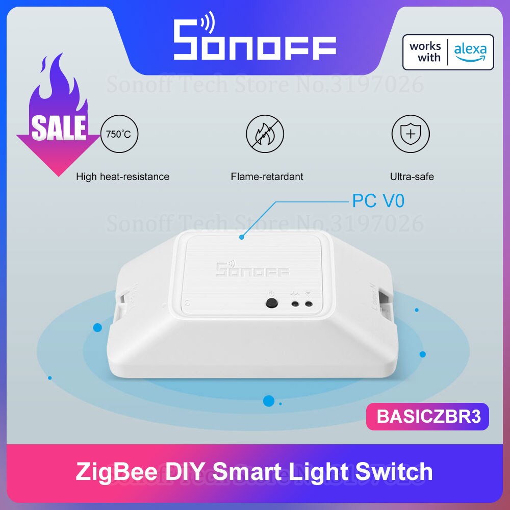 SONOFF – interrupteur intelligent sans fil BASICZBR3 Zigbee, MINI Module relais de synchronisation, fonctionne avec Alexa SmartThings Hub