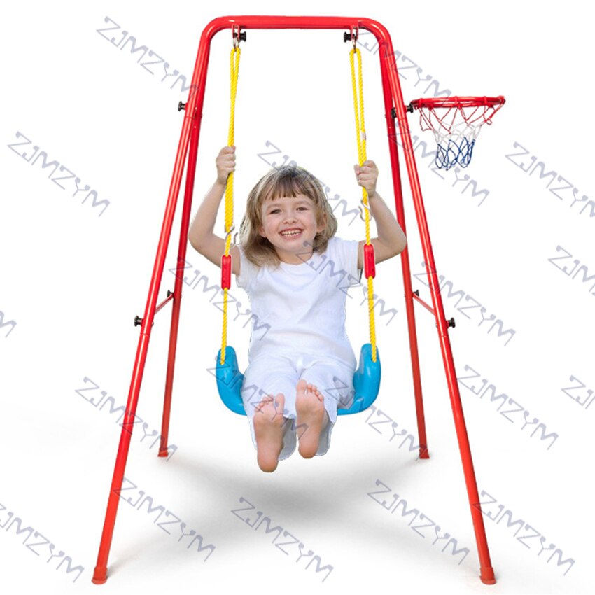 Leisure Indoor Outdoor Kinderen Schommel Frame Speeltuin Opknoping Stoel Basketbal Mand Combinatie Schieten Educatief Sport